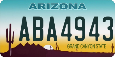 AZ license plate ABA4943