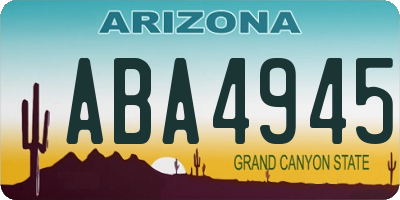 AZ license plate ABA4945