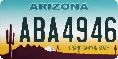 AZ license plate ABA4946