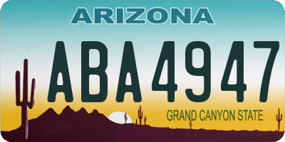 AZ license plate ABA4947