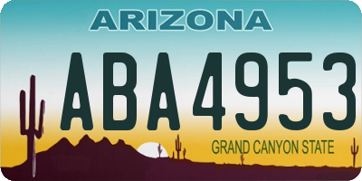 AZ license plate ABA4953