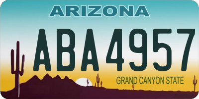 AZ license plate ABA4957