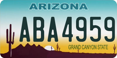 AZ license plate ABA4959