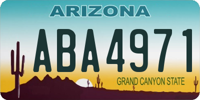 AZ license plate ABA4971