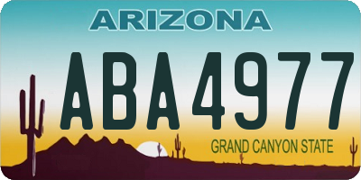 AZ license plate ABA4977