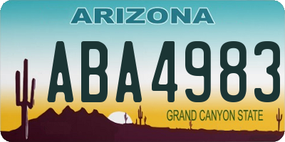 AZ license plate ABA4983