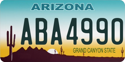 AZ license plate ABA4990