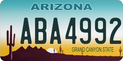 AZ license plate ABA4992