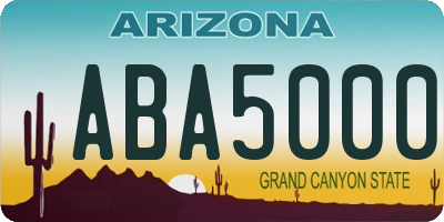 AZ license plate ABA5000