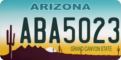 AZ license plate ABA5023