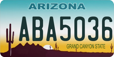 AZ license plate ABA5036
