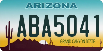 AZ license plate ABA5041