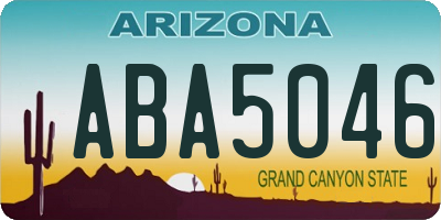 AZ license plate ABA5046
