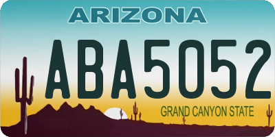 AZ license plate ABA5052
