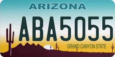 AZ license plate ABA5055