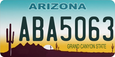 AZ license plate ABA5063