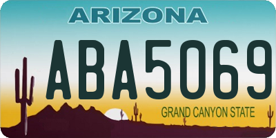 AZ license plate ABA5069