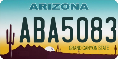 AZ license plate ABA5083
