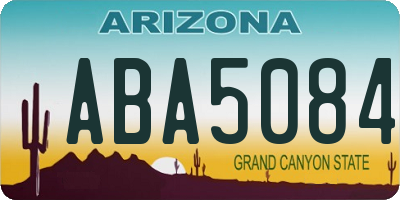 AZ license plate ABA5084