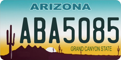 AZ license plate ABA5085