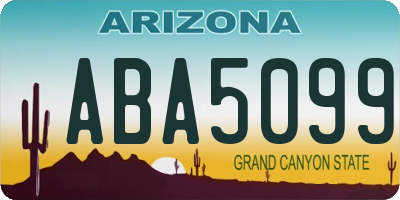 AZ license plate ABA5099