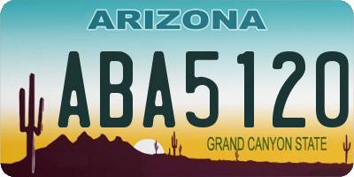AZ license plate ABA5120