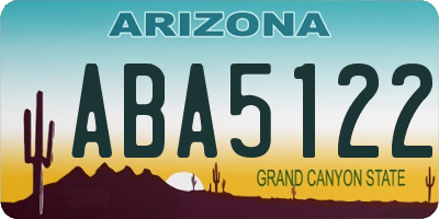 AZ license plate ABA5122