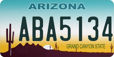 AZ license plate ABA5134