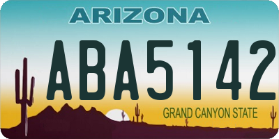 AZ license plate ABA5142