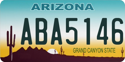 AZ license plate ABA5146