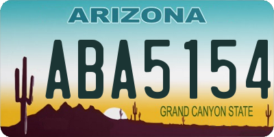 AZ license plate ABA5154