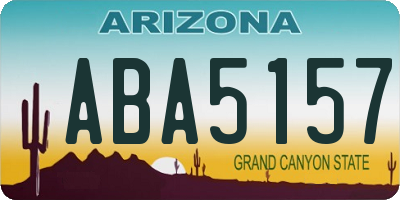 AZ license plate ABA5157