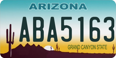 AZ license plate ABA5163