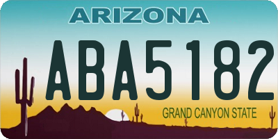 AZ license plate ABA5182