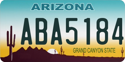 AZ license plate ABA5184