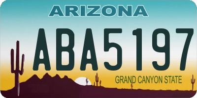 AZ license plate ABA5197