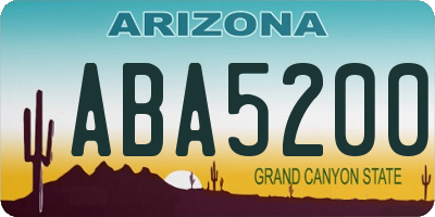 AZ license plate ABA5200