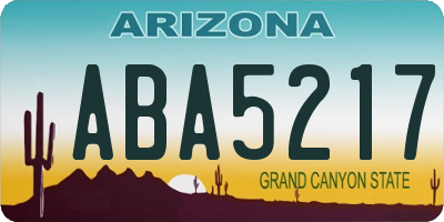 AZ license plate ABA5217