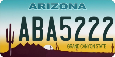 AZ license plate ABA5222
