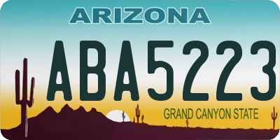 AZ license plate ABA5223