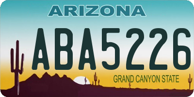 AZ license plate ABA5226