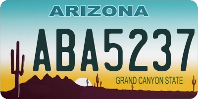 AZ license plate ABA5237