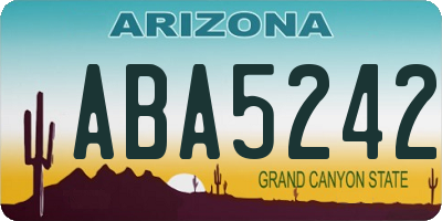 AZ license plate ABA5242