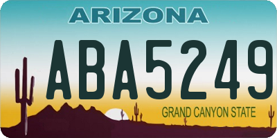 AZ license plate ABA5249