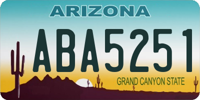 AZ license plate ABA5251