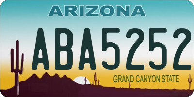 AZ license plate ABA5252