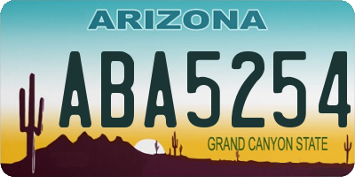 AZ license plate ABA5254