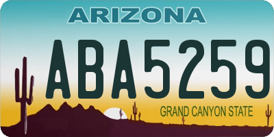 AZ license plate ABA5259