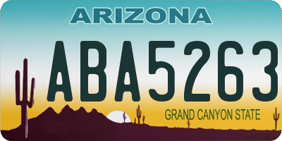 AZ license plate ABA5263