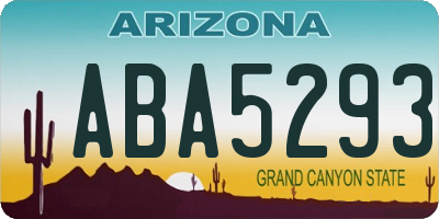 AZ license plate ABA5293